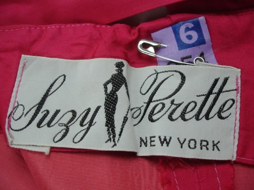 Damen Gr. XS Vintage 60er Jahre Suzy Perette New York Fuschia Pink Bubble Kleid Plissee - Bild 11 von 15