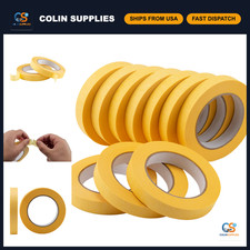 10-Pack Automotive Masking Tape 18mm x 55m - Yellow Painters Tape for Cars  Aut
