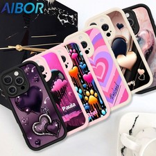 For iPhone 16e 17 Pro Samsung S24 FE S25 Customized Sweet Heart Phone Case Cover