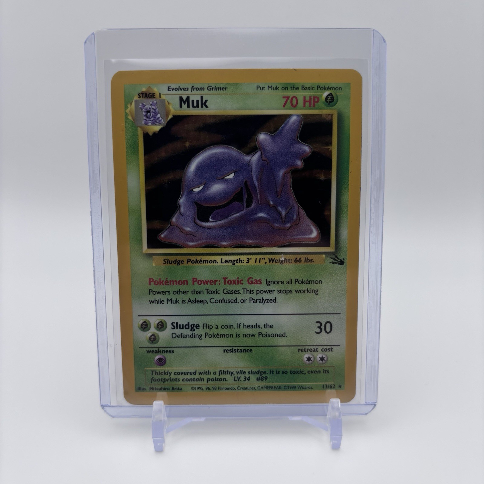 Pokémon TCG WOTC Fossil Muk 13/62 Holo Rare Unlimited Mp Vintage Card