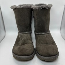 UGG Bailey Bow II Women's Gray Suede Shearling Lined Boots Size 4 US / EU 36