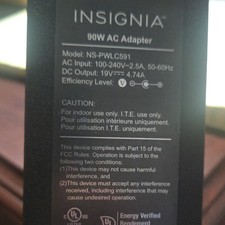 Insignia 90W AC Adapter NS-PWLC591 19V 4.74A ...