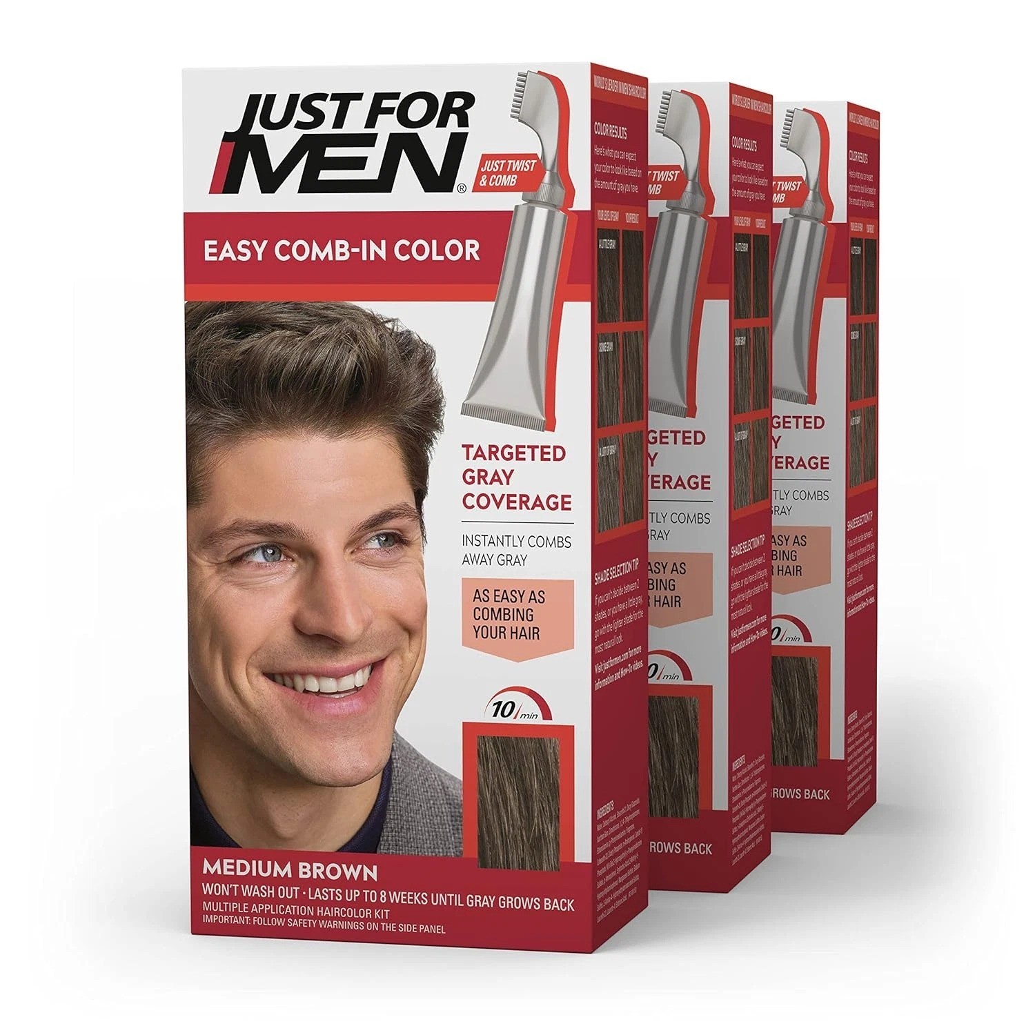 Mens Hair Dye Easy No Mix A-35 Pack Of 3