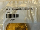 1964 Kennedy Half dollar - 90% silver with gold plating