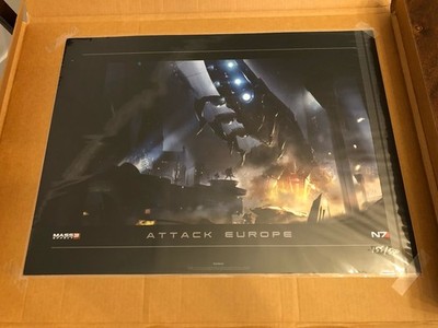 Mass Effect 3 Attack Europe Lithograph Signed & Numbered 189/500