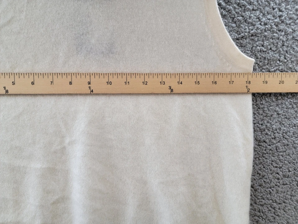 Suéter sin mangas de cachemir C by Bloomingdale's para mujer L suéter marfil Foto 4 de 4