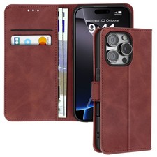 Avizar, Hülle für iPhone 16 Pro Max Karten-/Banknotenfächer, Standfunktion