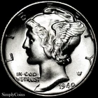1940-D Mercury Dime BU Uncirculated GEM FB Full Bands FSB US Silver Coin