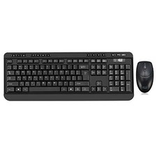 Adesso Antimicrobial Wireless Desktop Keyboard and Mouse WKB1320CB 