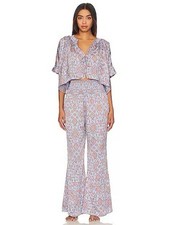 Free People x Intimately FP Misty Mornings Pajama Pants in Blue Combo Size XL