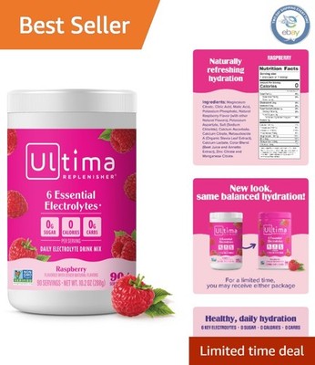 Keto-Friendly Daily Electrolyte Drink Mix - 90 Servings of Sugar Free Raspberry