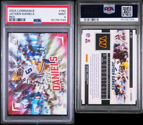 2024 Panini Luminance Jayden Daniels RC Red #25 PSA 9 ROTY SSP Low PoP - Bild 3 von 6