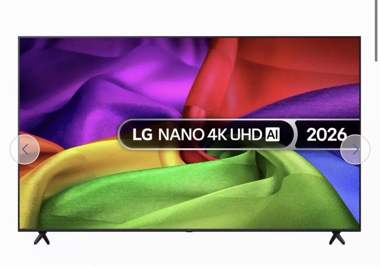 2026 LG 85 Inch NU80 4K UHD LED Nano Smart TV 85NU800B6LA