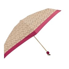 COACH MINI UMBRELLA SIGNATURE UV PROTECTION IN IVORY  ROUGE PINK