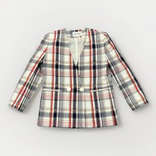 Women  s Size 10 Executive Collection Colorful Plaid Blazer NEEDS ALTERATIONS
