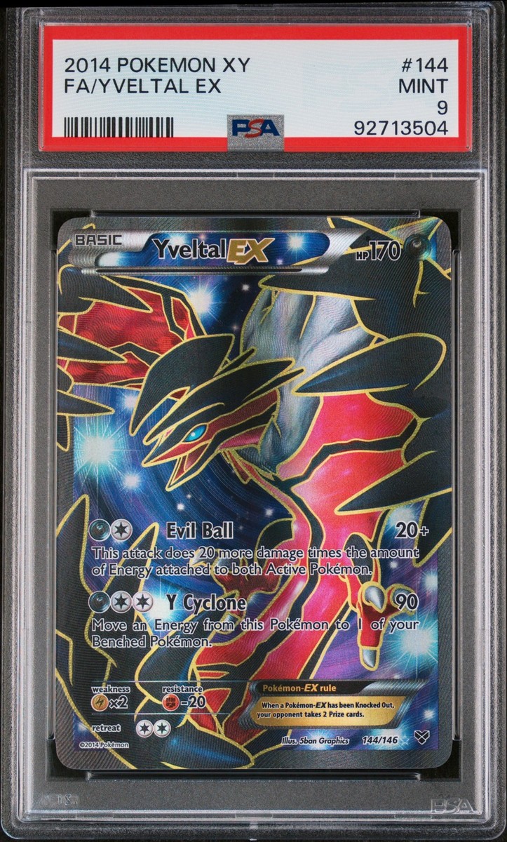 2014 POKEMON XY #144 FULL ART/YVELTAL EX PSA 9 | eBay