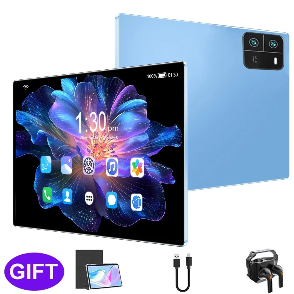 10,1-inch Android 12 Tablet - 6 GB RAM 128 GB ROM Tien Core CPU-processor - 5G WiFi 5.0 Bluetooth - 8800 MAh-batterij - Dubbele Camera's - HD IPS-scherm - Bellen (EU