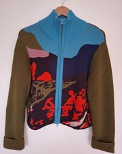 Jacquard Cardigan 100% Merino Schurwolle weiche Weste Gr. 36 ungetragen!