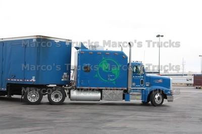LKW Foto Peterbilt 386 Kofferauflieger USA blau A. Arnold #p3wm