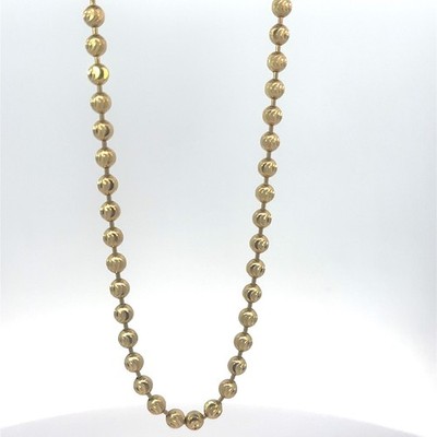 14K Gelbgold Mondkette 20'' 4,0 mm 26,8 g massiv Gold Halskette Made in Italy