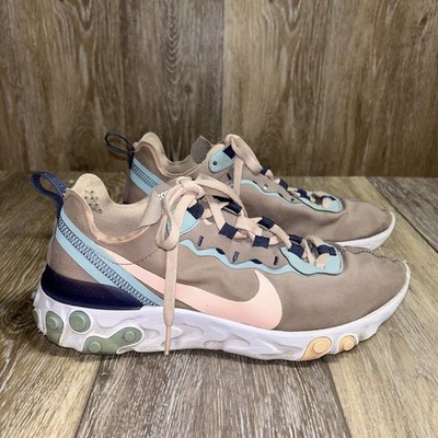 Nike React Element 55 Pumice Pink Sneaker Shoes CK0834-200 Womens US Size 8.5