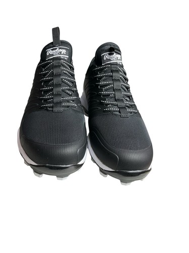 Rawlings 174931 Roster Black/White Mens Size 11 Baseball Rubber Cleats ...