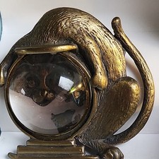 The Fish Bowl By JJ  Brooch Cat Jelly Belly Two Goldfish Post 1970 1.75”