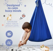 Blue Sensory Swing Hammock for Kids  Adults UNDER 220 lbs Nylon, Indoor/Outdoor