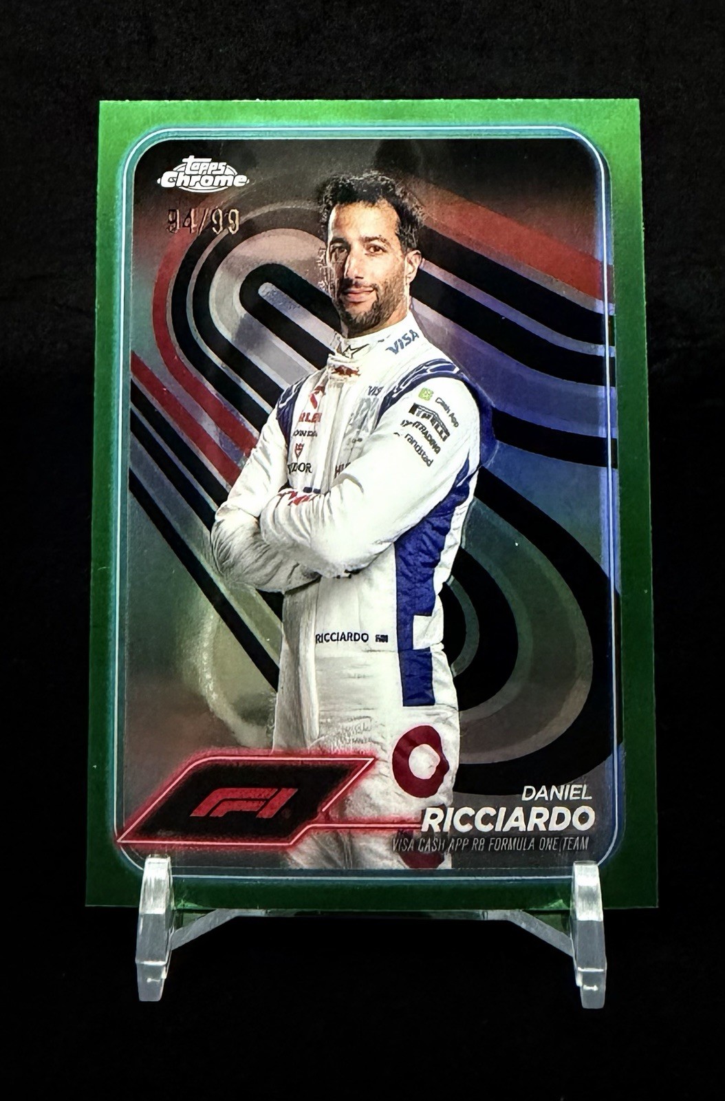 DANIEL RICCIARDO 2024 Topps Chrome Formula 1 F1 #18 Green Refractor /99 Red Bull