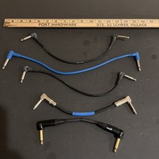 5 Guitar 1/4" Audio Patch Cables - 8  , 9  , 2x 12  and 15  