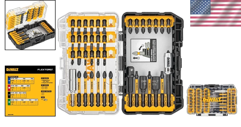 Comprehensive 40-Piece FlexTorq Screw Driving Set - Clear Storage & Secure Latch - Image 2 of 4