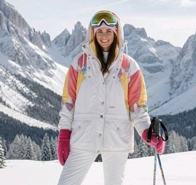 Ellesse Thermore Jacket Womens White 90s Ski Outdoor Ski Schneejacke Vintage