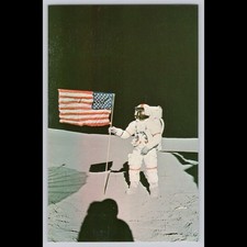 Postcard Astronaut Alan Shepard Apollo 16 Moonwalk NASA Space Exploration
