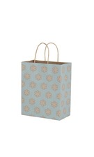 SSWBasics Medium - Blue Snowflake Paper Shopping Bags - Case of 100