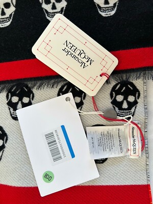 NWT Alexander McQueen Reversible Multicolored Skull Stripes