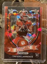 2021 Trevor Lawrence PRIZM DRAFT PICKS RED CRACKED ICE CRUSADE RC Jaguars