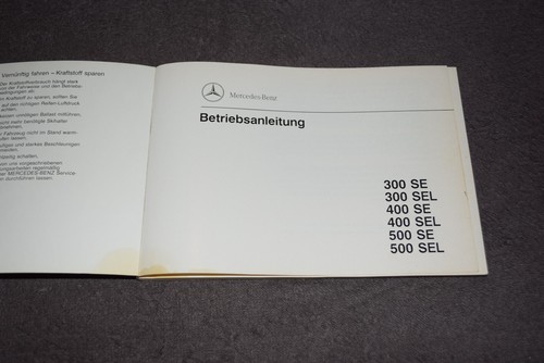 Betriebsanleitung Bedienungsanleitung Mercedes W140 300SE-500SEL sehr gut - Bild 2 von 12