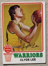 Golden State Warriors Star Clyde Lee autographed 1973-74 Topps basketball card--