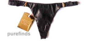 AGENT PROVOCATEUR SOIREE MARCELLA BLACK LEATHER THONG SIZE 3 NWT RRP &pound;225