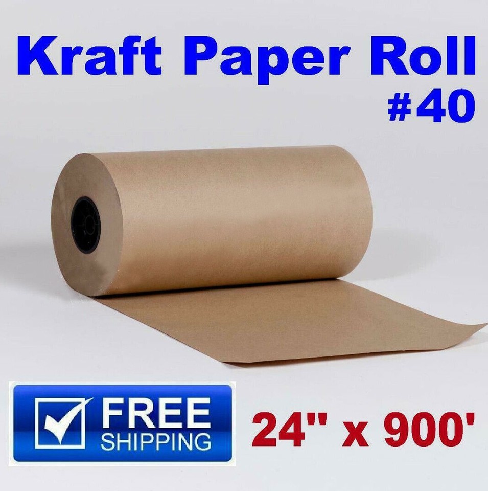 24" x 900' Brown Kraft Paper Roll 40 lb Shipping Wrapping Parts Boxes