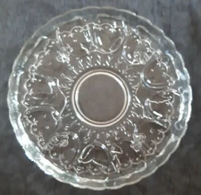 Vintage Lead Crystal Deviled Egg Platter Plate 12" Across