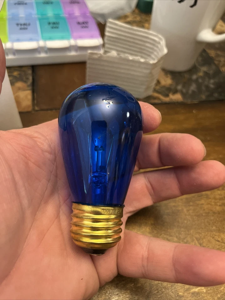 Halco S14BLU11T  11-Watt BLUE COLOR S14 Lamp Light Bulb 11W 130V E26 - Image 2 of 3