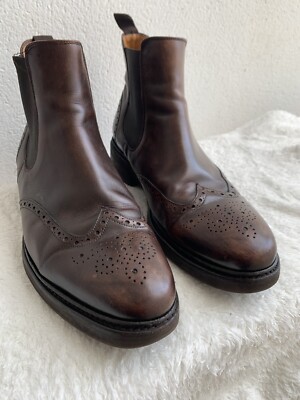 BERWICK 1707 Chelsea Ankle Boots Size 9 Leather Brown 