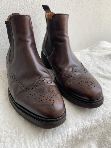 BERWICK 1707 Chelsea Ankle Boots Size 9 Leather Brown