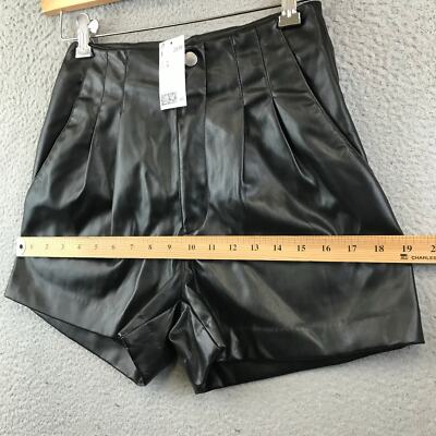 New H&M Divided Women's Black Faux Leather Shorts Size 4 | eBay