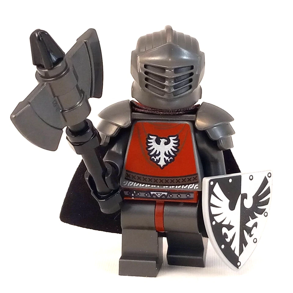 LEGO Castillo Caballero Halcón Rojo BAM Minifigura Escudo Medieval Halcones Negros Armadura Foto 3 de 4