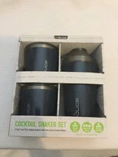 Reduce, 3 Pc - Cocktail Shaker w 10-oz. Lowball Tumblers Set (Blue Color)