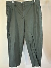 EILEEN FISHER Green Tapered Leg Pants 18 Hemp Minimalist