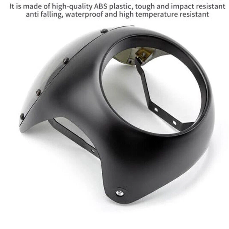 Универсальная крышка на лобовое стекло обтекателя фары 7 дюймов для мотоцикла кафе гонщика - Изображение 4 из 4