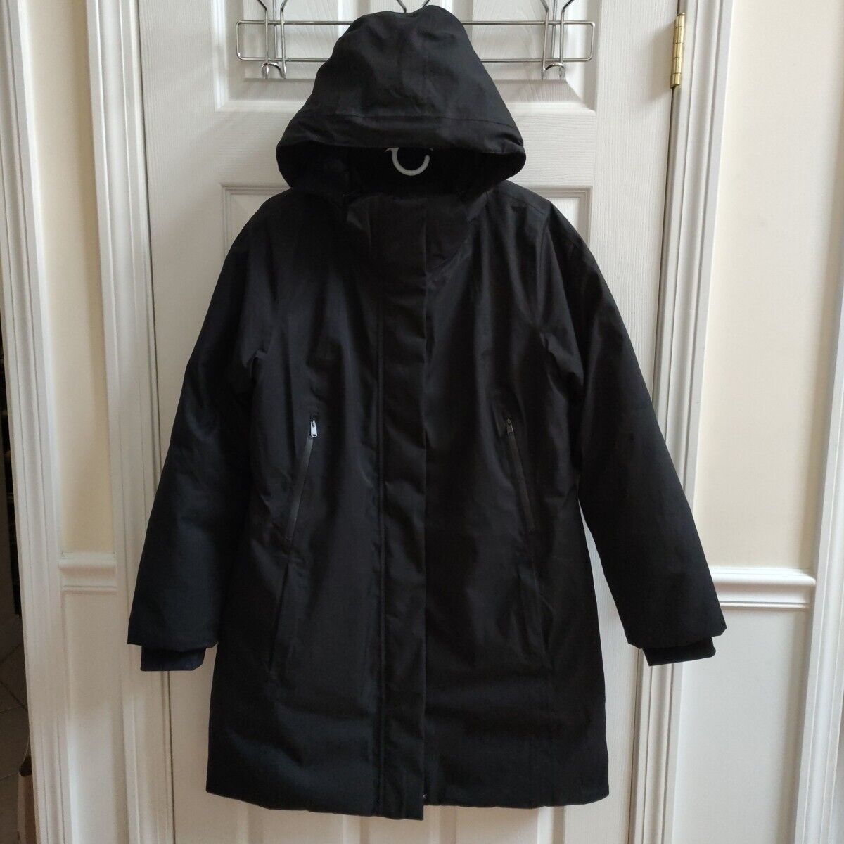 Athleta Outbound Parka Women's L Black Down Down Puffer | eBay